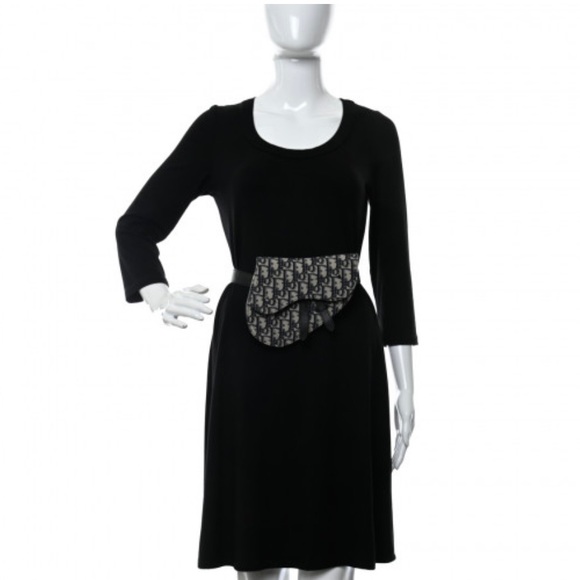 Christian Dior Homme Oblique Saddle Belt Bag Navy Trotter Black Leather - Picture 15 of 15